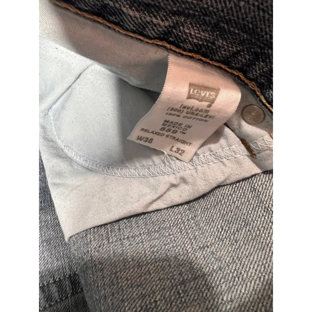 Levi's 559 Relaxed Straight Jeans Mens 36x32 Distressed Light Wash Denim Y2K - Picture 11 of 16